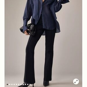 ANTHROPOLOGIE Women's High Waist Flare Pants Black Size 4